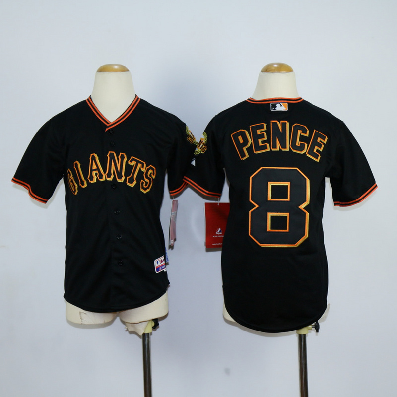 Youth San Francisco Giants #8 Pence Black MLB Jerseys->->Youth Jersey
